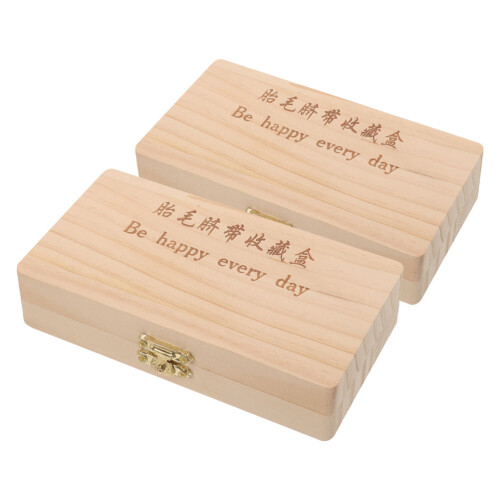 3Pièces Boîtes Souvenirs Bois Clair Pour Dents 2