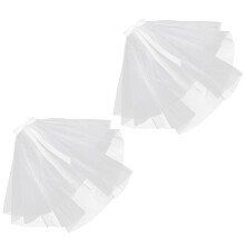 4Pièces Voiles De Blancs Courts En Tulle Pour Élégant
