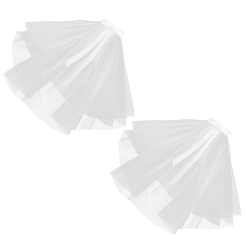 4Pièces Voiles De Blancs Courts En Tulle Pour Élégant 1