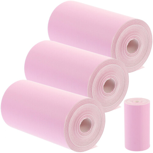 12 Pack Thermal Printer Paper Rolls Pink for Supermarket