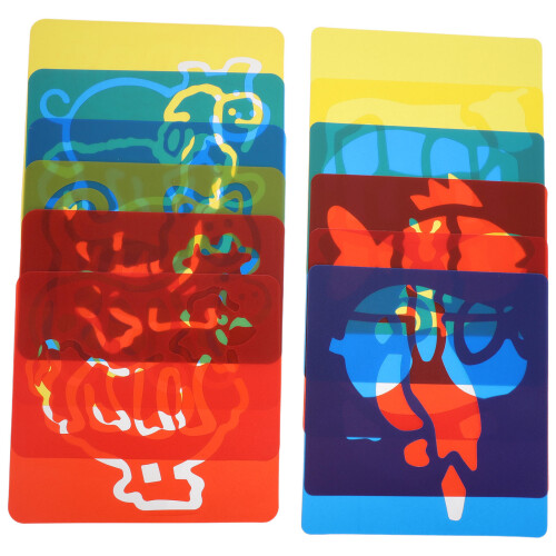 48Pcs Reusable Holiday Art Stencils Plastic Kids Drawing Templates Set