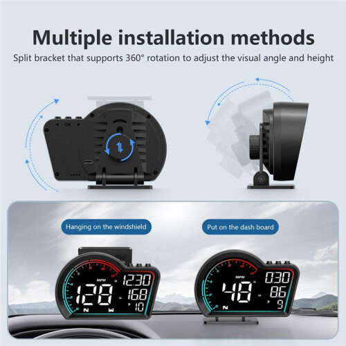 Digital GPS Speedometer Universal Car   Display with Speed MPH Compass Direction Fatigue Driving Reminder