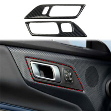 Inner Door Handle Panel Cover Trim for Mustang 2024 Accessories Carbon Fiber ,with Memory Button