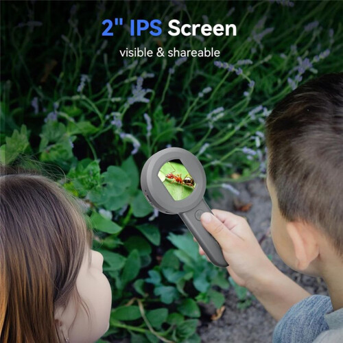 Microscópio Digital de 2 Polegadas com Zoom de 100X Lupa com Lupa de Moeda Leve com Modo de Luz de 2 Cores 2