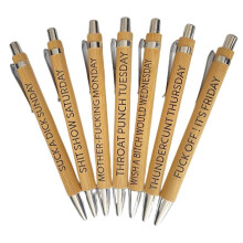 7Pcs Funny Work Pens for Adults Funny Gift Funny Bamboo Pens Office Gifts for Women Men Coworkers Funny DeskAccessories