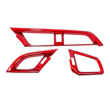 3 PièCes Rouge Garniture de Couvercle de Ventilation de Sortie de Commande Centrale ABS Conduite à Gauche pour 10Th 2016 2017 2018 2019