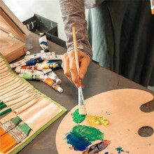 12Pcs Gilding Brush Set, Paint Brush Set Hair Mop Blending Brushes for Painting Art Crafts Supplies
