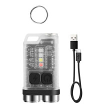 V3 Porte-CléS EDC Lampe de Poche Portable 900LM Type-C Rechargeable avec Capuchon ArrièRe MagnéTique Lampe de Travail pour Camping-B