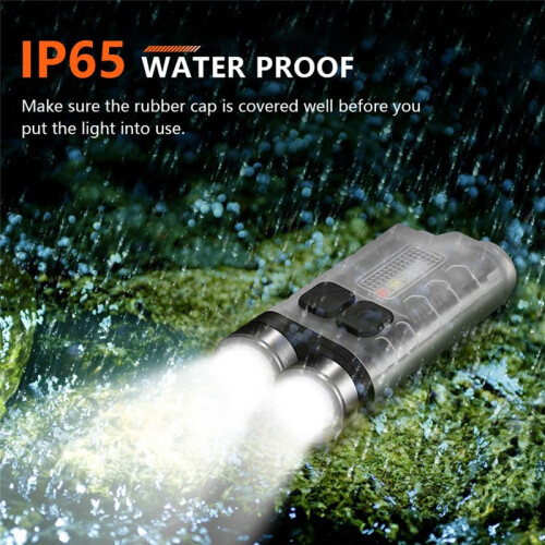 V3 Keychain EDC Portable Flashlight 900LM Type-C Rechargeable with Magnetic Tailcap  Work Light for Camping-B 2