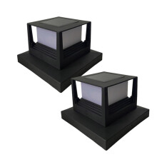 2PCS Solar Light Fence Gate Pillar LED Lamp Villa Column Lamp for House Gate Patio Garden Wall