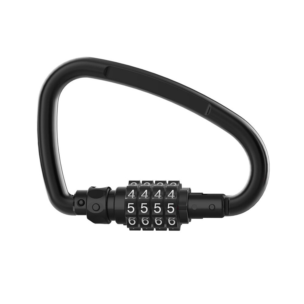 Combination Locks, 4-Digit Heavy Duty Carabiner Clips, D-Shaped Code Lock For Looped Bike Security Cable Lock 4711244691553