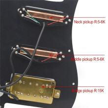 SSH-Coil Splitting Schlagbrett für E-Gitarre, 2 -Humbucker + 1 Humbucker + Silence-Schalter, Vorverdrahtete Schlagplatte B