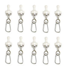 10PCS Magneet Campinghaken Karabijnhaak Clip Zware Magneethanger D-Vorm Tentgespen voor Outdoor Campinghaken-Wit