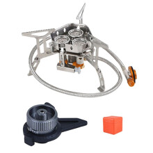 3-Flammiger Gasherd für Touristen, Campingbrenner, 5800 W, Zusammenklappbarer Ofen für Rucksacktouren, Outdoor-Wandern, Picknick, Grillen,