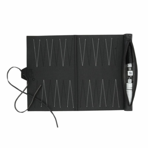 Roll  Backgammon Set BäRbara ResebräDspelsset för Vuxna och Barn Vikbar PU Classic Chess Board Roll- 1