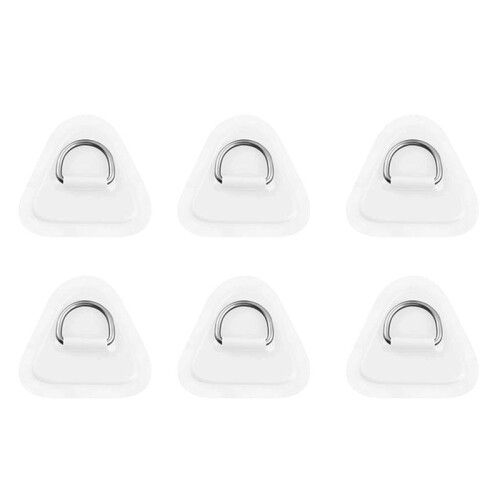 6PCS D-Ring Patch for Inflatable Boat Kayak Dinghy , D-Ring PVC Patch Stand- Paddleboard Canoe Rafting White
