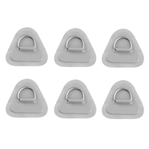 6PCS D-Ring Patch for Inflatable Boat Kayak Dinghy , D-Ring PVC Patch Stand- Paddleboard Canoe Rafting Gray
