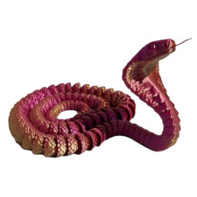 3D Printed Snake, Movable Snake, Real Printed Snake, Handmade Toy Birthday Gift, Desktop Decoration Gold Powder Rose Red