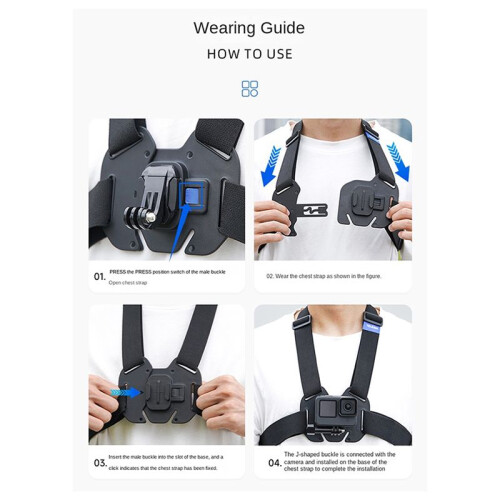 Vest-Style Photography Chest Strap Quick-Release Adjustable Chest Strap Action4 Accessories 1