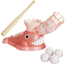 Set da Baseball per Allenamento con Espulsione per Bambini, Lanciatore Automatico per Baseball per Sport Indoor e Outdoor, Genitori-Figli, Rosa