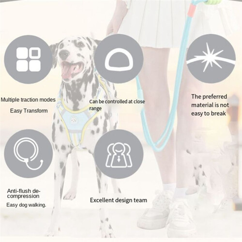 Pet Traction Rope Multifunctional Adjustable Traction Rope Explosion-Proof Crossbody P Rope Yellow 1