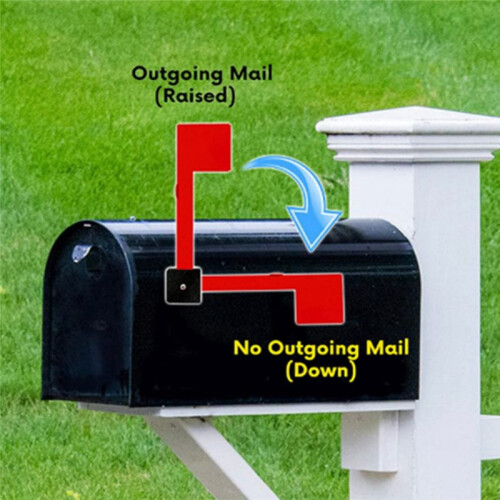 Mailbox Flag Replacement Kit, Red Plastic Mailbox Flag, Required, Fits Wall and Post Mount Mailboxes 1