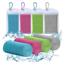 Paquete de 4 Toallas Refrescantes, Toallas de Gimnasio Transpirables, Toallas Refrescantes para Cuello y Cara para Gimnasio, Yoga, Camping, Fitness,