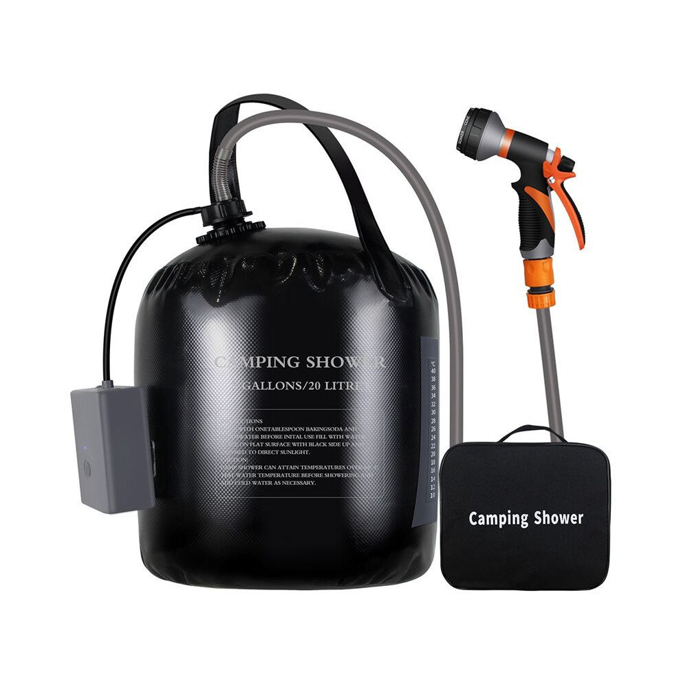 Photos - DVD / Blu-ray Player Portable Camping Shower with 20L Solar Heating Bag Rechargeable Electric Pump for Watering Flowers Hiking Beach Washing