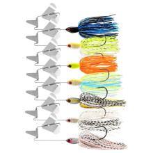 Fishing Lure Spinner Bait 18g Double Metal Blades Silicone Skirt Spinner Lure Bait and Extra Large 3D Red Eyes