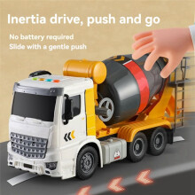 Simulation Engineering Truck Inertial Cement Mixing Discharge Acousto-Optic Concrete Set Toy Car for Kids 2 Years Old B