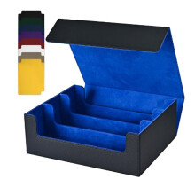 Card Storage Box for Trading Cards, 1800+ PU Card Deck Case,Magnetic Closure Card Box for Magnetic Game Cards Black+