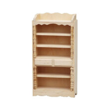 Libreria Classica In Miniatura In Legno con Display In Legno Grezzo