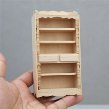 Miniature Classic Wood Bookcase Unfinished Wood Display
