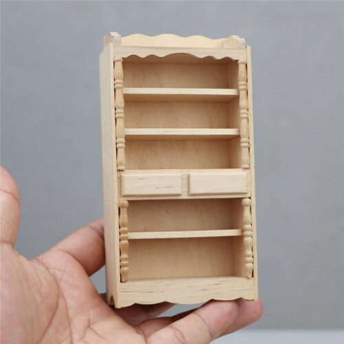 Miniature Classic Wood Bookcase Unfinished Wood Display