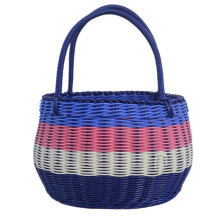 Large Four-Color Outdoor Picnic Basket, Imitation Rattan Woven Shopping Basket, Fruit Basket, Gift Basket