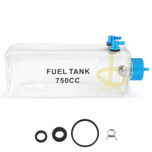 Depósito de Combustible Gasolina Botella de Plástico Transparente 750CC CNC para Avión RC Gas y Nitro