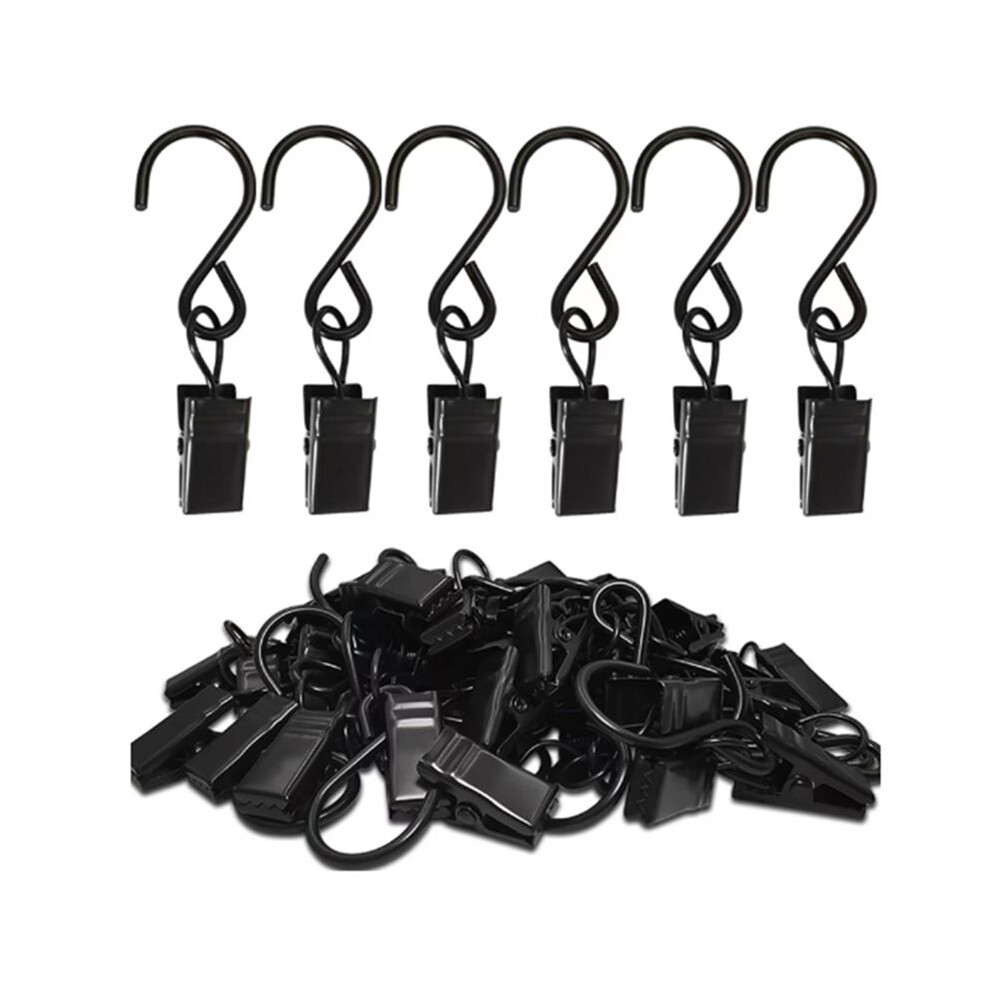 100Pcs Metal S Hooks Curtain Clips Hanging Party Lights Clip Hangers Photo Camping Outdoor Decoration Tents Clip 4712099271518