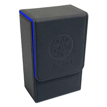 Caixa de Armazenamento de Cartas de Tarô Preta Azul em Couro PU para Jogos de Pôquer Moldura para Cartas