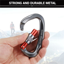 2 Piezas 25KN Clip de Mosquetón Gancho en Forma de D Equipo de Montañismo de Aleación de Aluminio para Senderismo, Camping, Ganchos para Mochila B