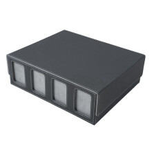 Caixa de Armazenamento de Cartões para Cartões Colecionáveis com Janela de Visualização para Cartões de Jogo Mágicos, Porta-Cartões Cinza