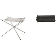 Outdoor Camping Lagerfeuerständer Edelstahl Brennständer Tragbarer Klappbarer Brennholzständer Camping Grillrost Mittel