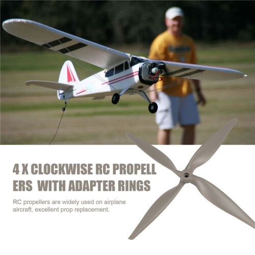 4 Peças RC Hélices CW 12x6 Polegadas para Avião com Anéis Adaptadores 2