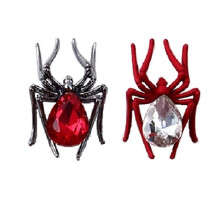 Finished Product Spider Ornaments Retro Alloy Studded Manicure Decoration Metallic Black & Red
