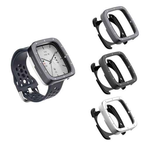 For  Active 2 Square/Active2s Square Sapphire Watch Metal Protective Case Black 1