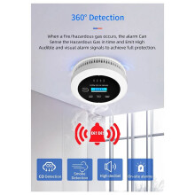 Upgrade 2 in 1 Independent Co & Smoke Detector Carbon Monoxide Kitchen Shop Fire Sound Alarm Sensor
