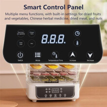 Desidratador de Alimentos Transparente de 5 Níveis com Temporizador e Temperatura Ajustáveis para Secagem de Frutas e Ervas Jerky Plugue Do Reino