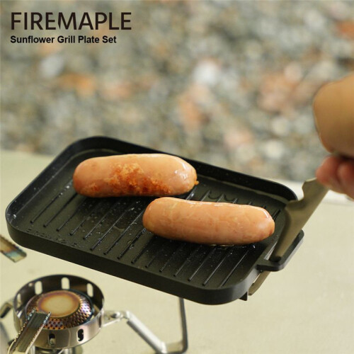 Grill Pan Set Thickened Heat-Resistant Non-Stick Rectangular Grill Multi-Function Outdoor Camping Grill Pan 2
