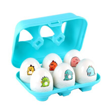 6-Teiliges 3D-Eier-Puzzle, Lernspielzeug, Mathe-Spielzeug, Intelligentes Spiel, Ostergeschenke für 1-, 2- und 3-Jährige