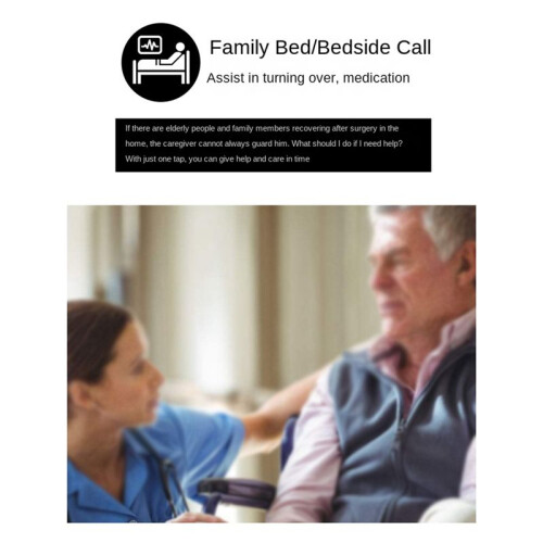 Wireless Call Device for Elderly People, Personal Alarm, Remote Control Doorbell Watch White 2