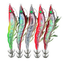5pcs Glowing Squid Fixtures Artificial Shrimp Squid Bait Fish Bait